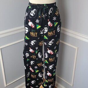 ELF THE MOVIE Black Buddy the Elf Novelty Christmas‎ Holiday Loungewear Pants L